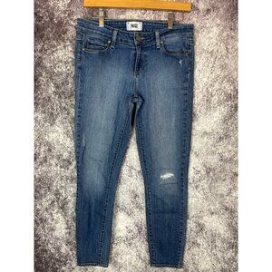 PAIGE Jeans Womens 29 Verdugo CROP Ankle Skinny Mid Rise Blue Distressed Boho